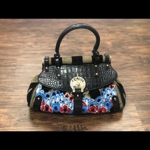 Limited edition Fendi bag floral and striped